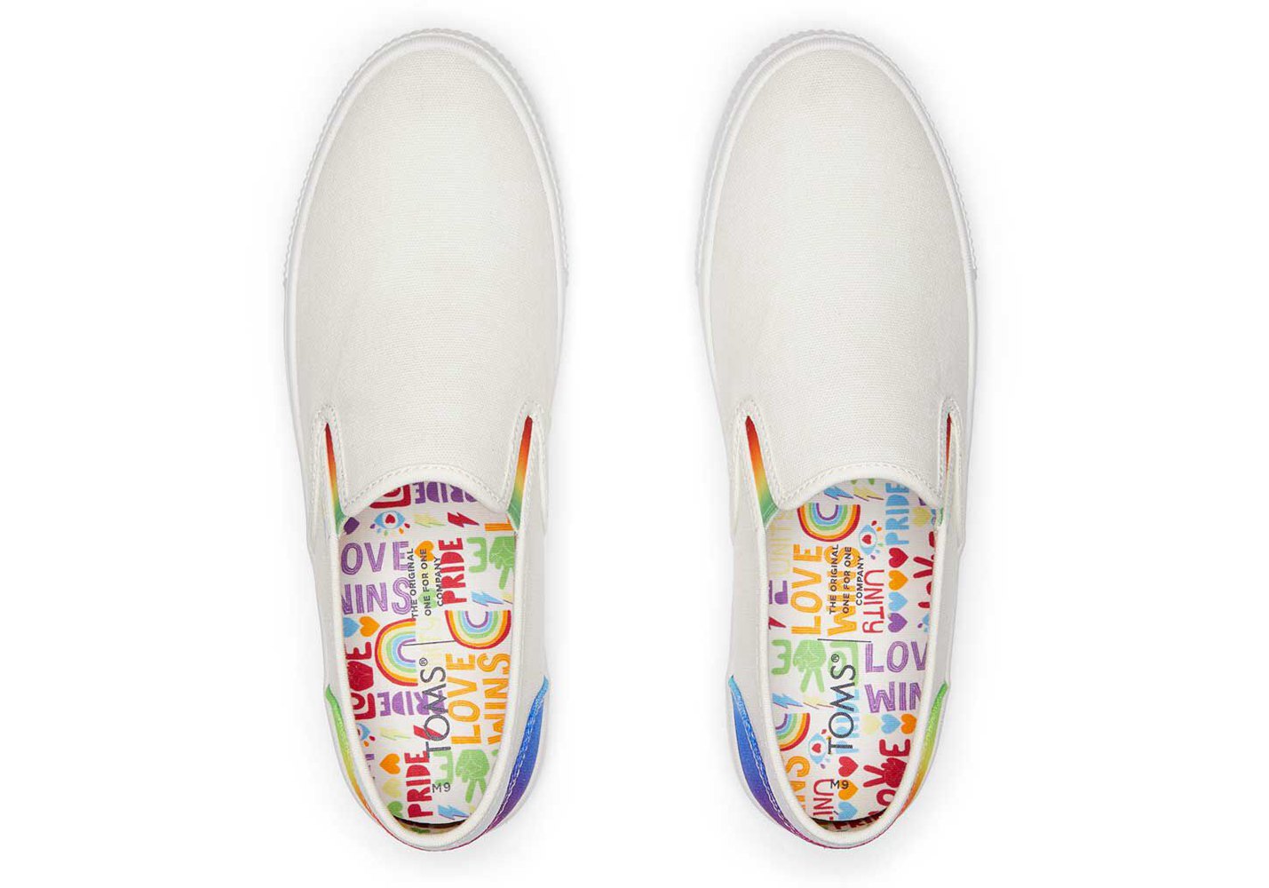 Toms Baja Unity Rainbow Slip On White - Mens - 16529-CUBH